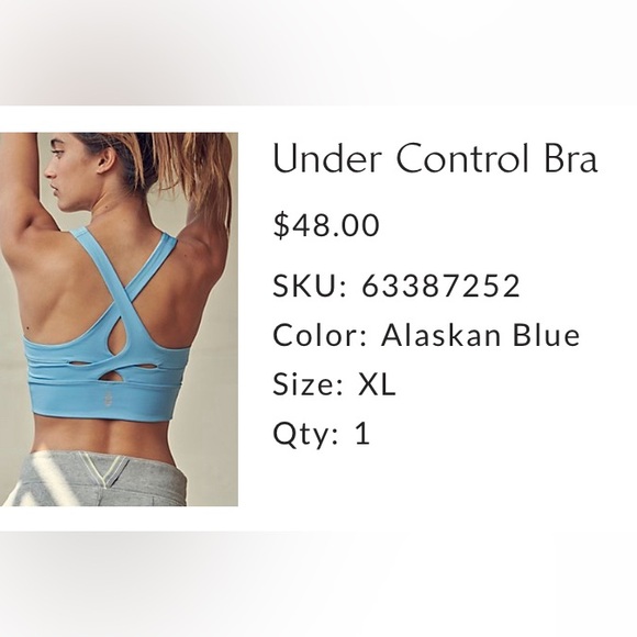 FP Movement | Under Control Bra | XL | Alaskan Blue - Picture 4 of 4